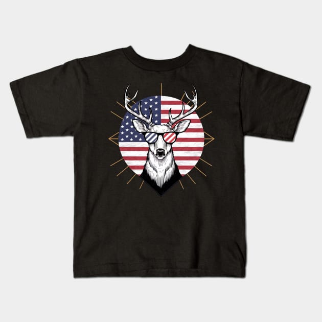 American Deer Kids T-Shirt by Moulezitouna